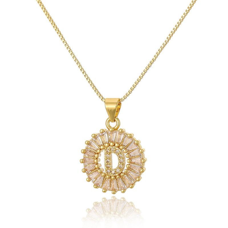 A Copper Inlaid Zirconium 26 Letter Necklace