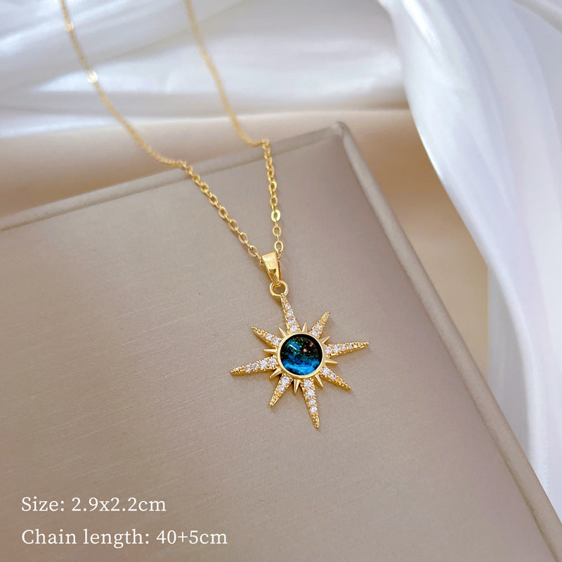 Gold 1 Titanium Steel And Diamond Dolphin Necklace