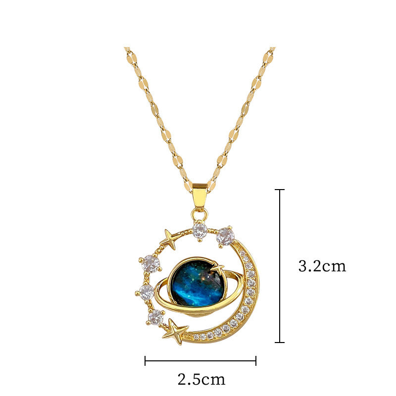 Gold 1 Titanium Steel And Diamond Dolphin Necklace