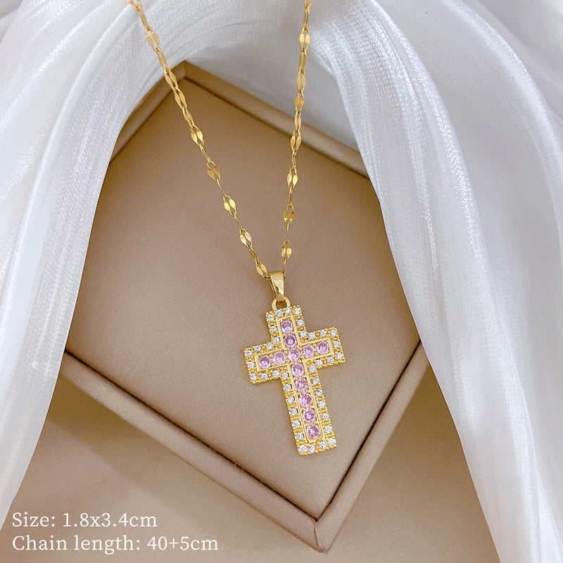 Gold 1 Titanium Steel And Diamond Dolphin Necklace