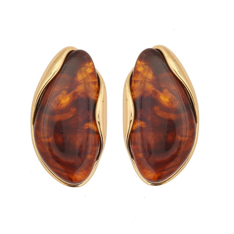 1# Green Stainless Steel Irregular Earrings