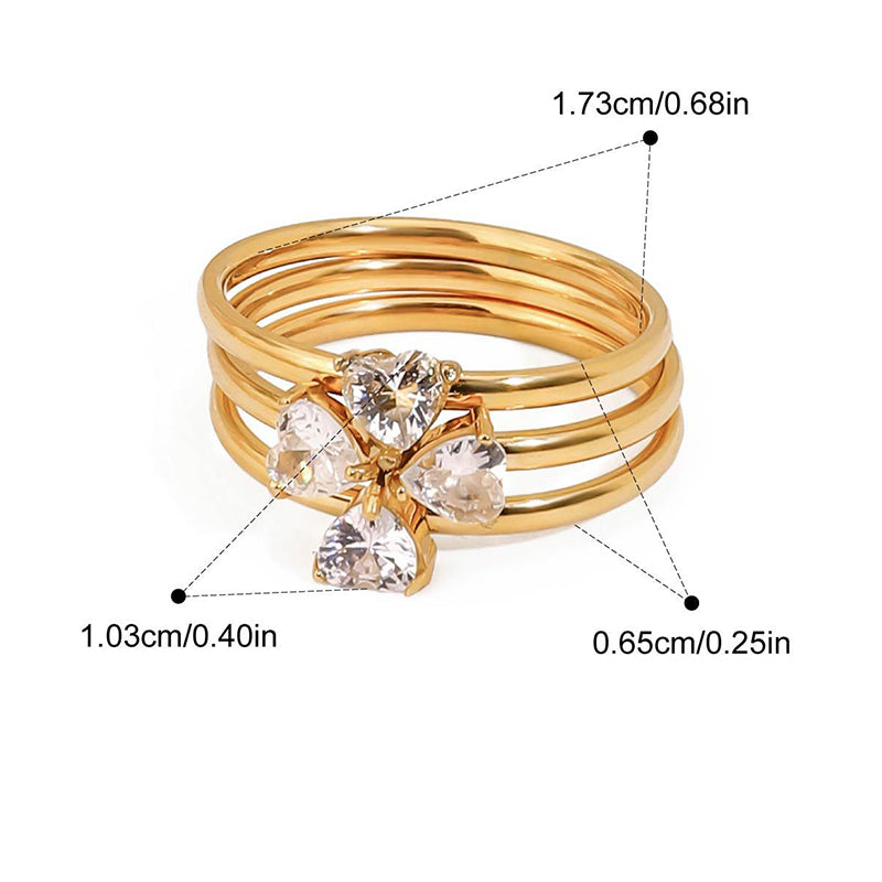 Ring 5 Stainless Steel Round Diamond Ring