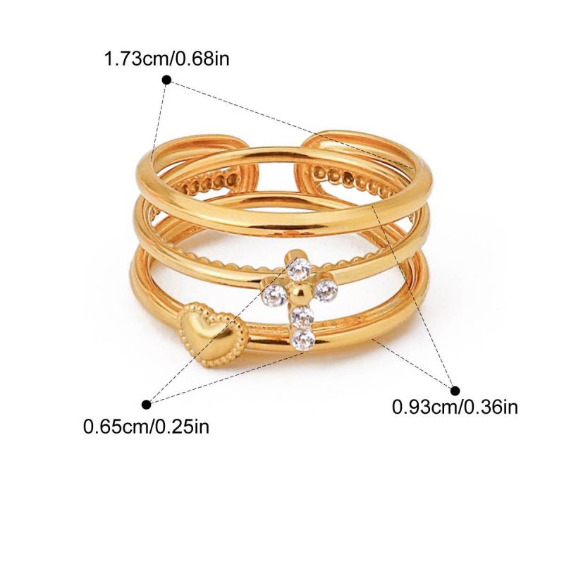 Ring 5 Stainless Steel Round Diamond Ring