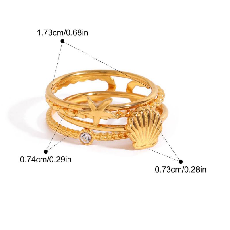 Ring 5 Stainless Steel Round Diamond Ring