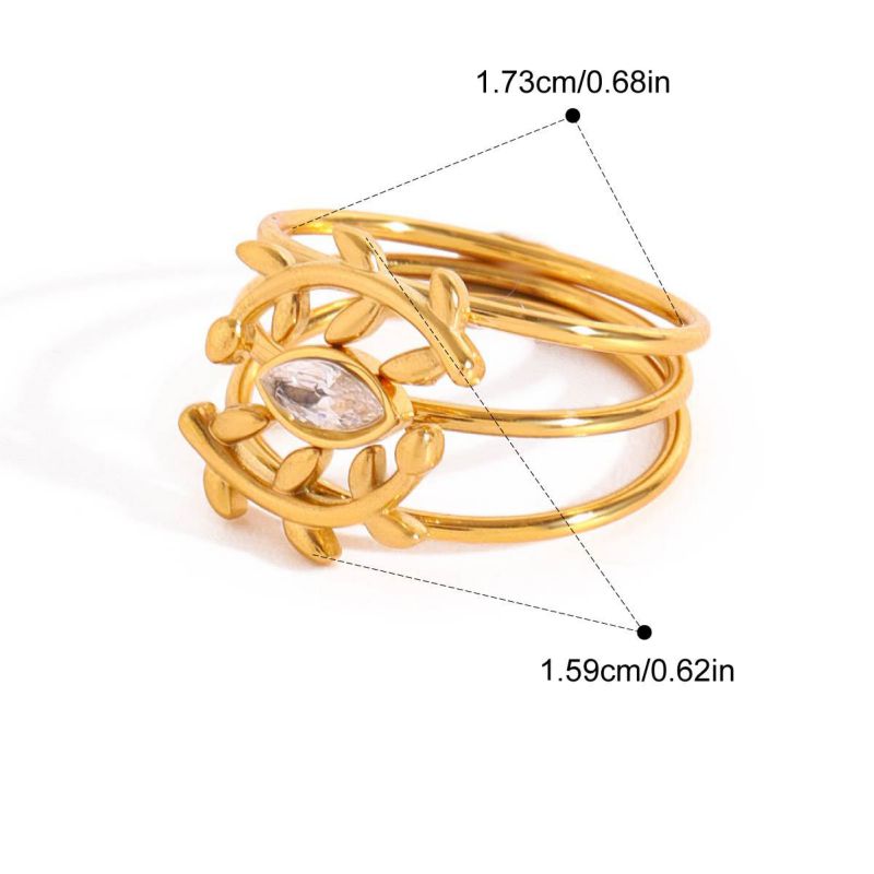 Ring 5 Stainless Steel Round Diamond Ring