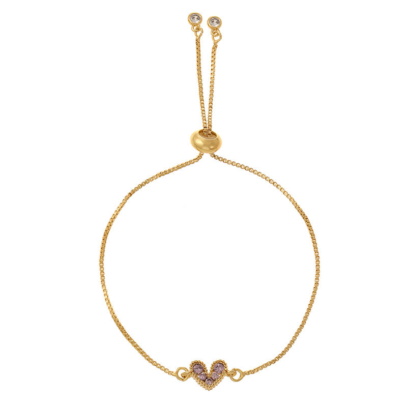 Black Copper Heart Necklace With Zircon