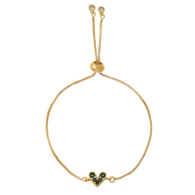 Black Copper Heart Necklace With Zircon