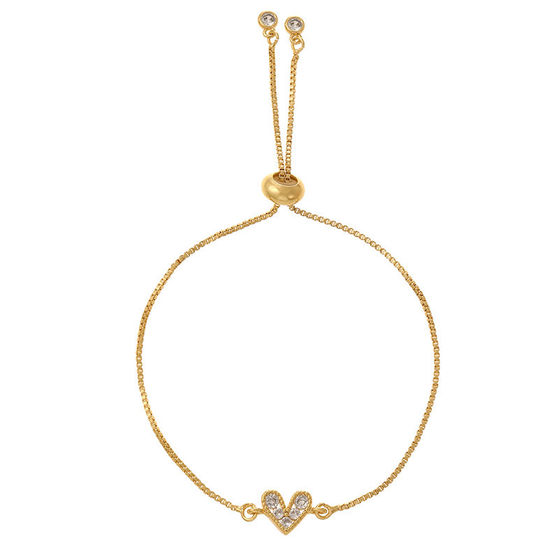 Black Copper Heart Necklace With Zircon