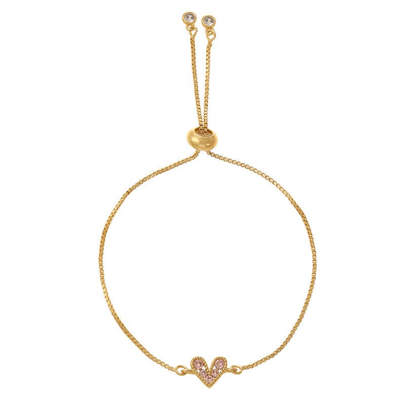 Black Copper Heart Necklace With Zircon