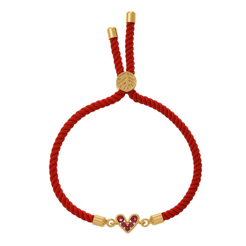 Black Copper Heart Necklace With Zircon