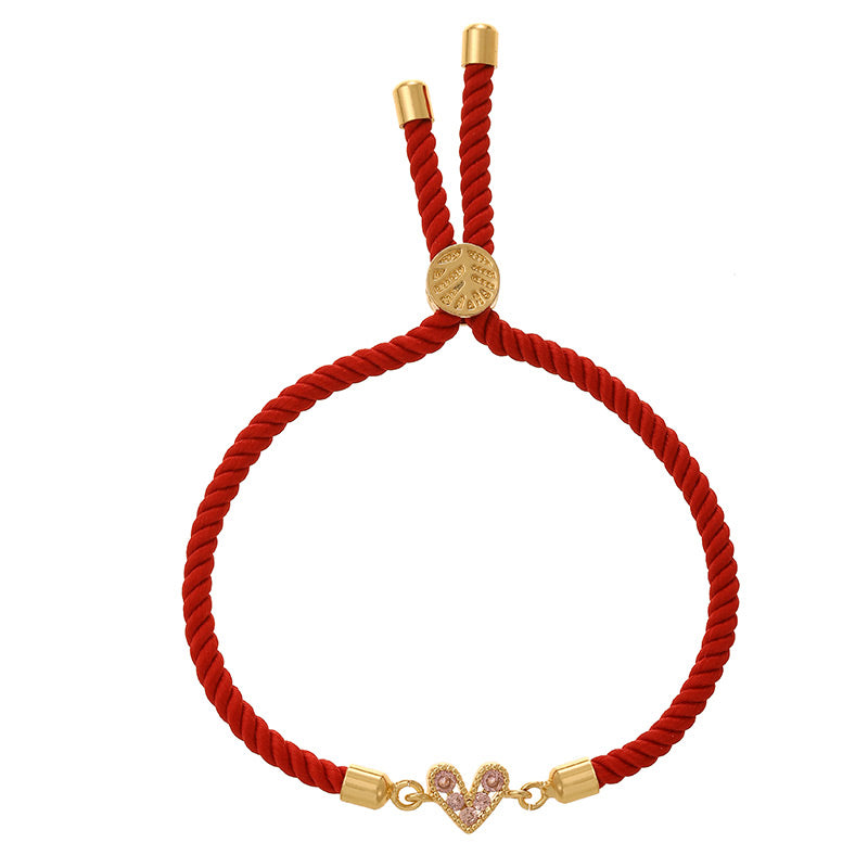 Black Copper Heart Necklace With Zircon