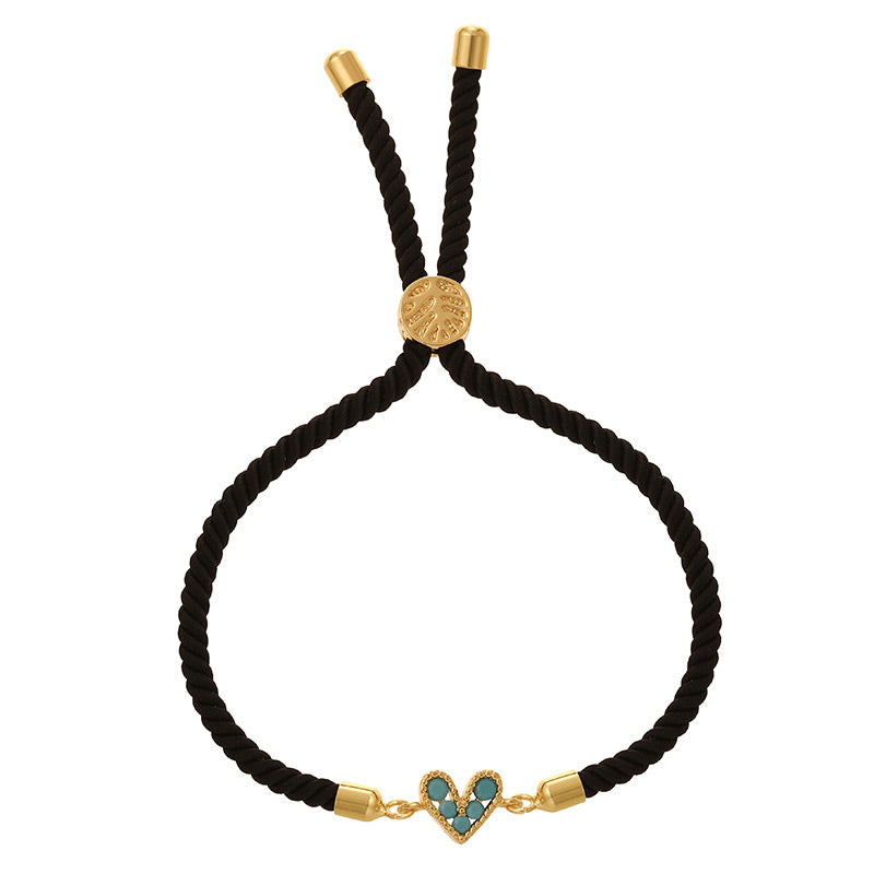 Black Copper Heart Necklace With Zircon