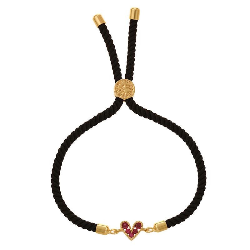 Black Copper Heart Necklace With Zircon