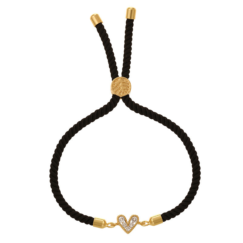 Black Copper Heart Necklace With Zircon