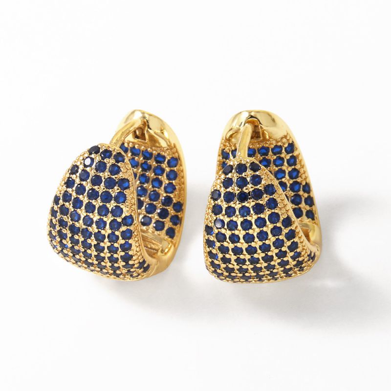 Mixed Color Copper Diamond Round Earrings