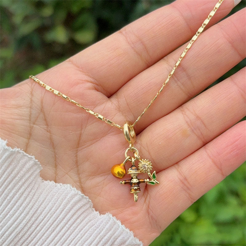 Necklace 6# Gold-plated Copper Hamburger Airplane Hot Air Balloon Geometric Necklace