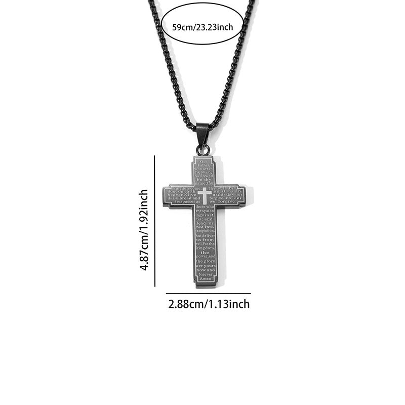 Cross 4# Stainless Steel Cross Necklace For Men