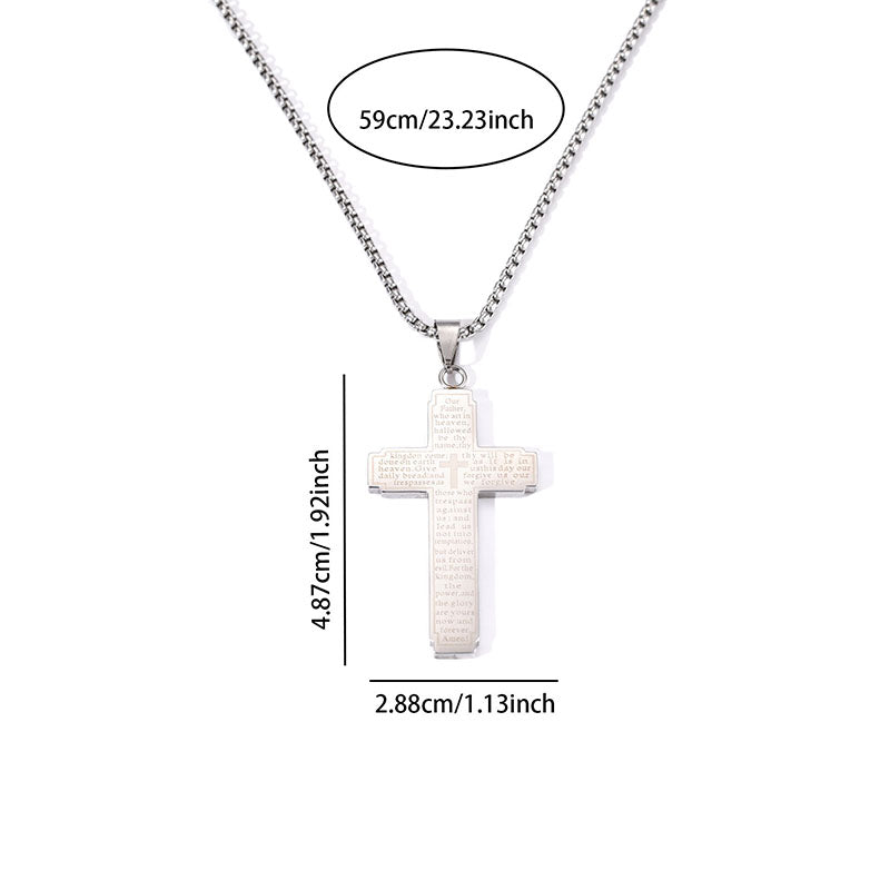 Cross 4# Stainless Steel Cross Necklace For Men