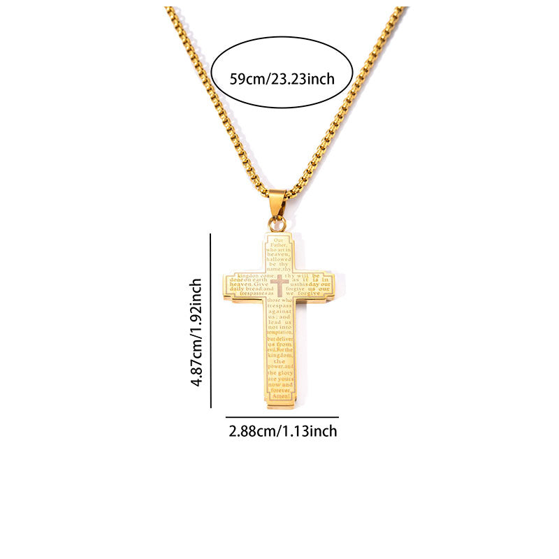 Cross 4# Stainless Steel Cross Necklace For Men