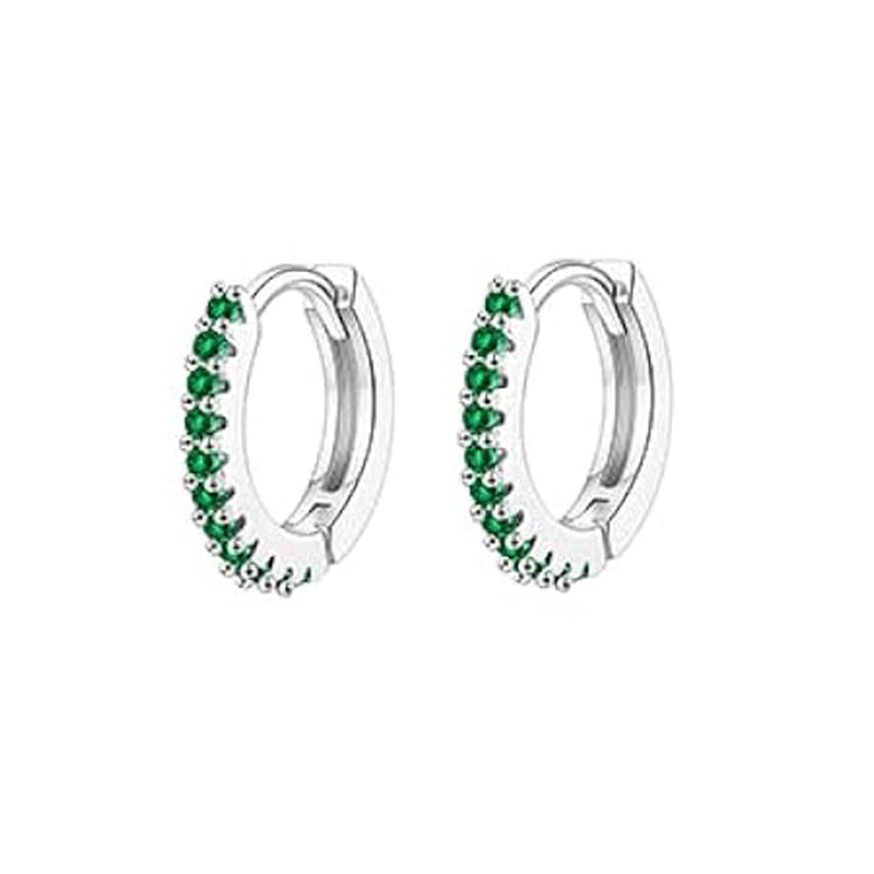 Fashion Gold 24pcs Per Set Stainless Steel Geometric Earring Set With Diamonds