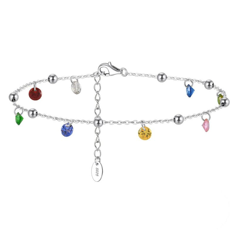 Gold 1 Copper Inlaid Zircon Oil Dripping Religious Beaded Pearl Bracelet