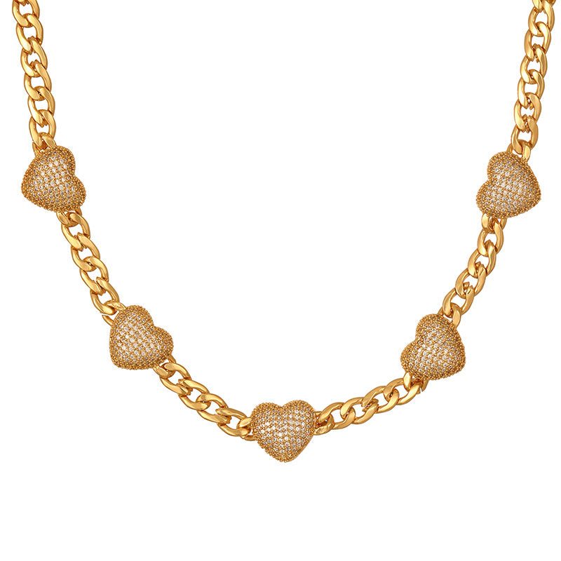 Gold 1 Copper Inlaid Zircon Letter Mom Lobster Clasp Pearl Necklace (6mm)