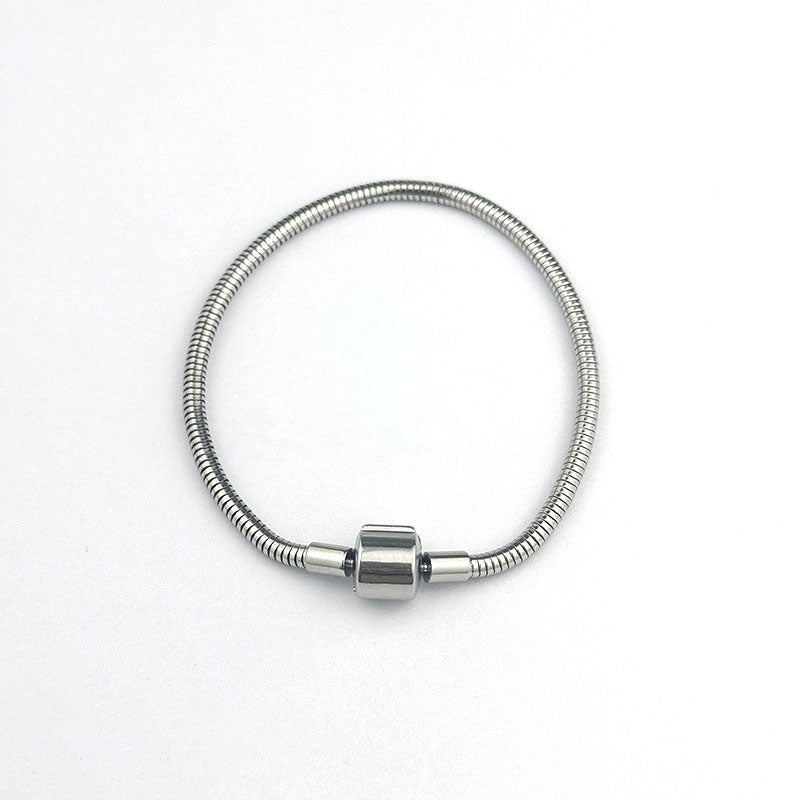 Gold Heart Clasp Bracelet Stainless Steel Heart Snake Bone Bracelet