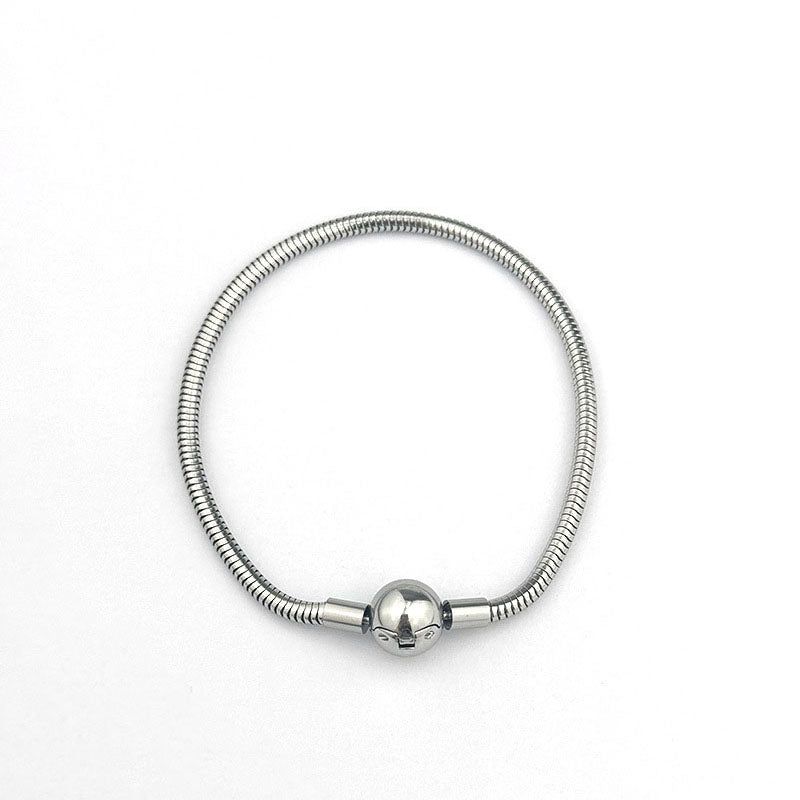 Gold Heart Clasp Bracelet Stainless Steel Heart Snake Bone Bracelet