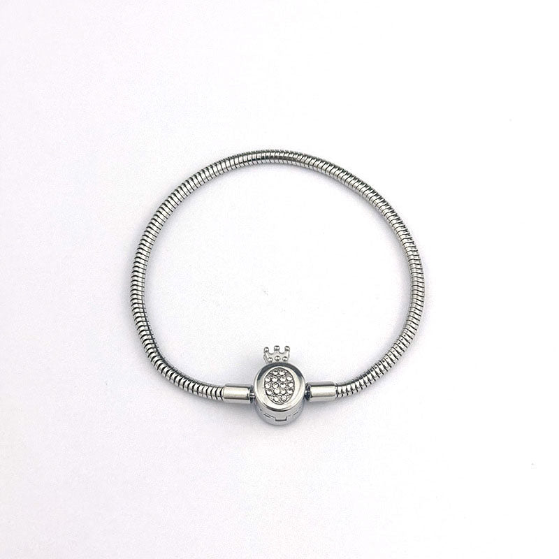 Gold Heart Clasp Bracelet Stainless Steel Heart Snake Bone Bracelet