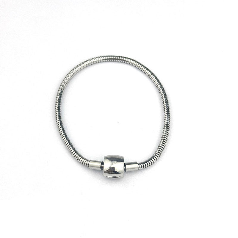 Gold Heart Clasp Bracelet Stainless Steel Heart Snake Bone Bracelet