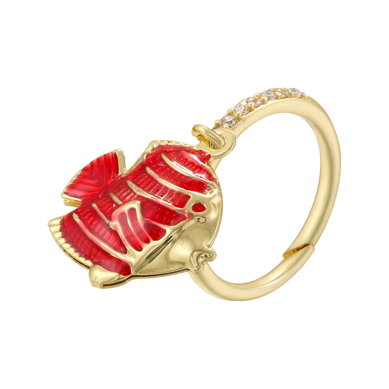Gold And White Diamond Conch Ring Silver Diamond Conch Shell Lipstick Heart Starfish Geometric Ring