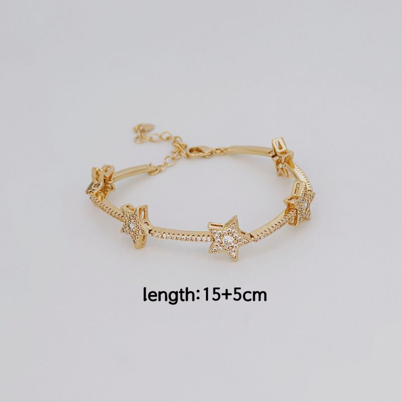 Black Copper Diamond Pentagram Bracelet