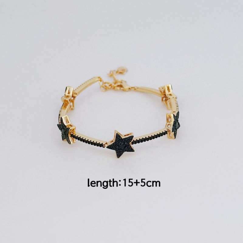 Black Copper Diamond Pentagram Bracelet