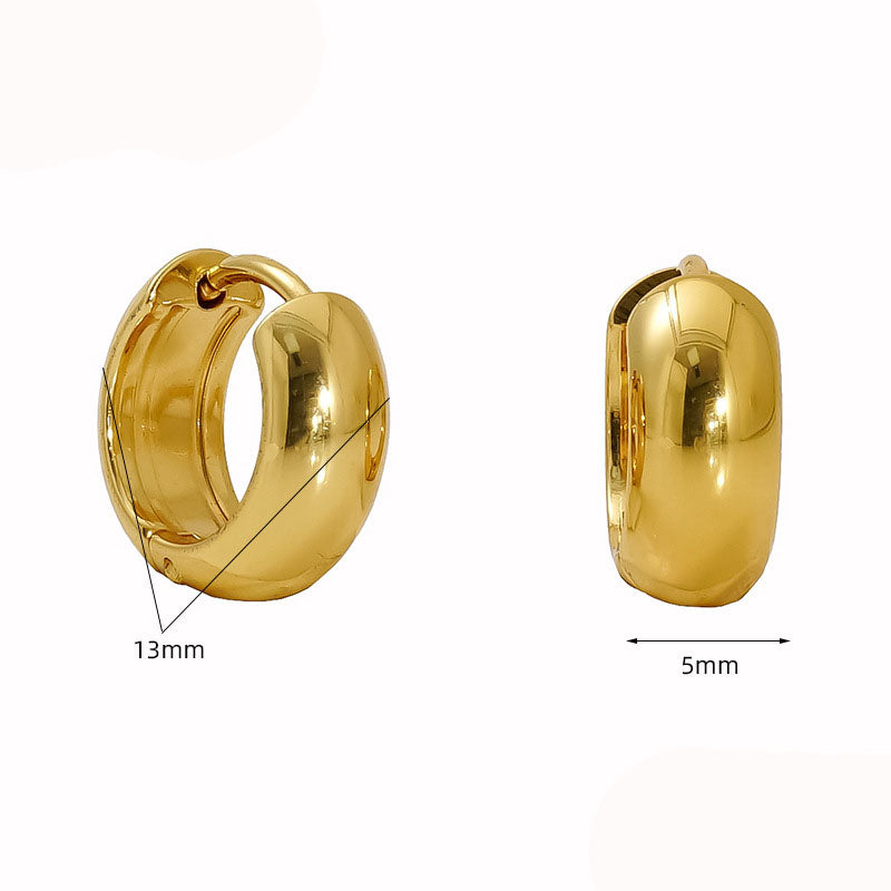 13mm Stainless Steel Round Earrings