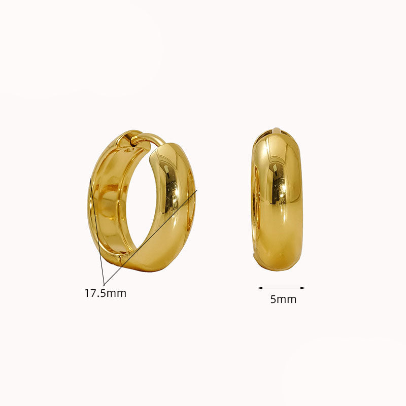 13mm Stainless Steel Round Earrings