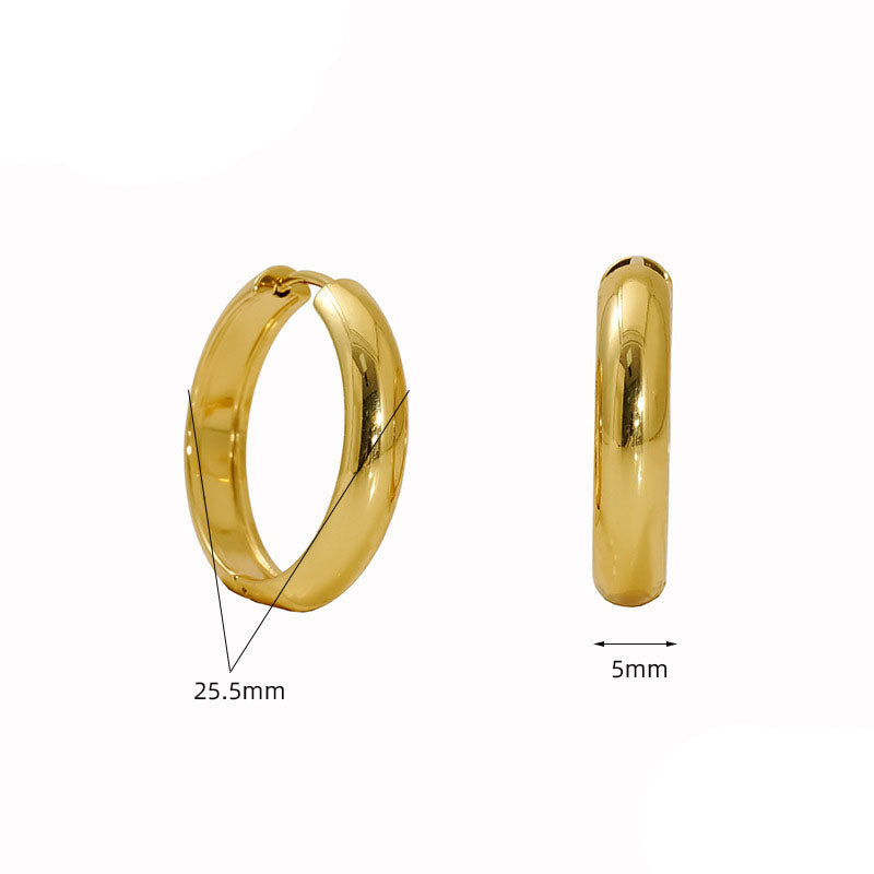 13mm Stainless Steel Round Earrings