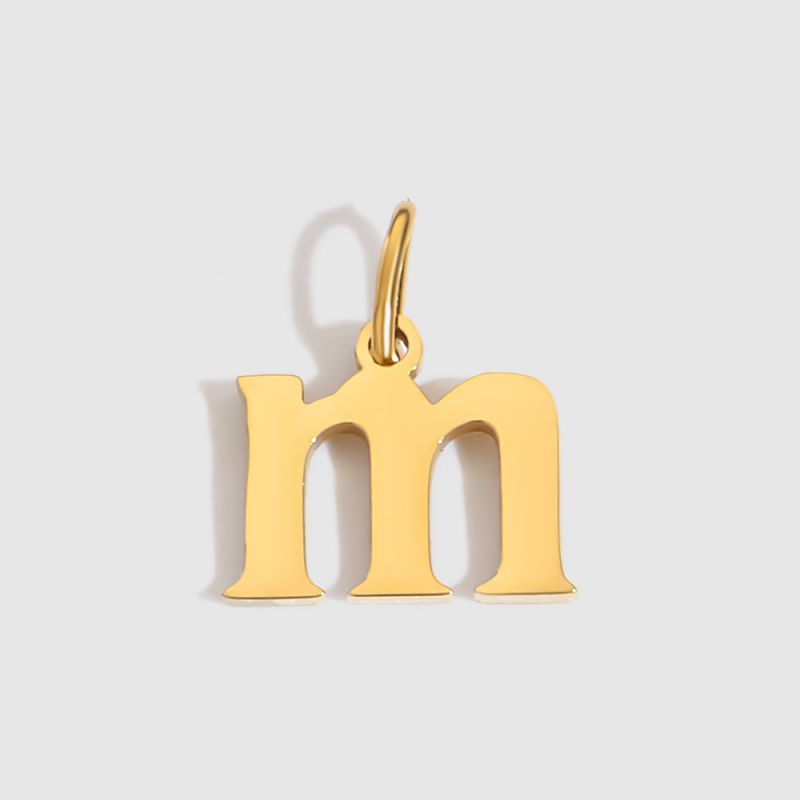 A-14k Gold Stainless Steel 26-letter Lowercase Pendant (without Chain)