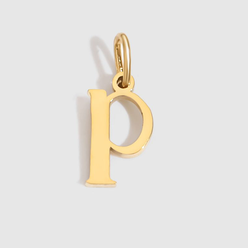 A-14k Gold Stainless Steel 26-letter Lowercase Pendant (without Chain)