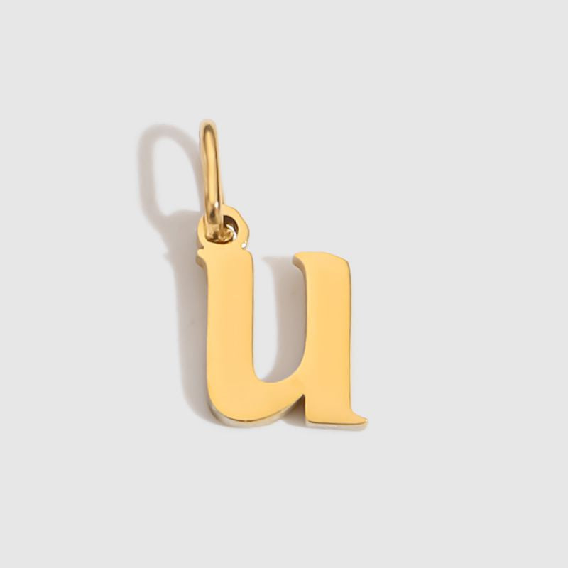 A-14k Gold Stainless Steel 26-letter Lowercase Pendant (without Chain)