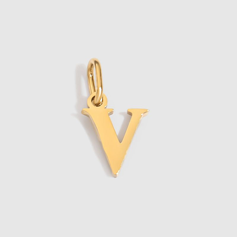 A-14k Gold Stainless Steel 26-letter Lowercase Pendant (without Chain)