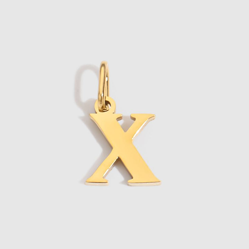 A-14k Gold Stainless Steel 26-letter Lowercase Pendant (without Chain)