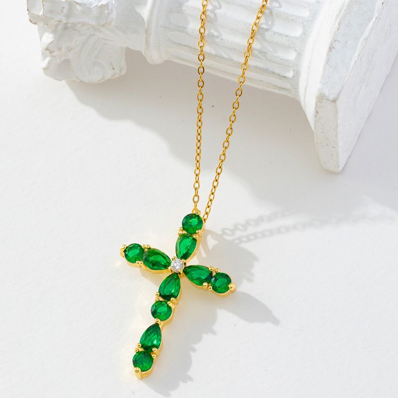 G Copper Diamond Cross Necklace