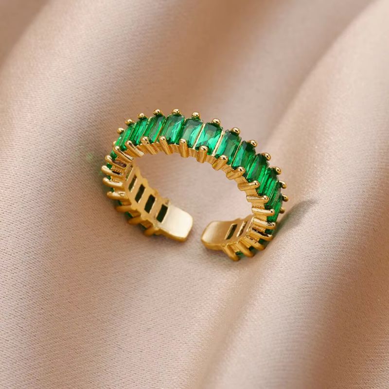 Ring 1# Stainless Steel Diamond Teardrop-shaped Square Irregular Ring