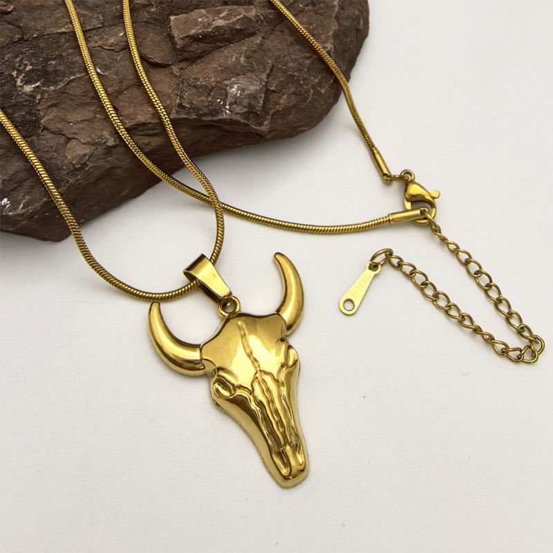 Style 1 Stainless Steel Bull Head Necklace