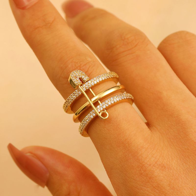 Ring 1# Copper And Diamond Pin Ring