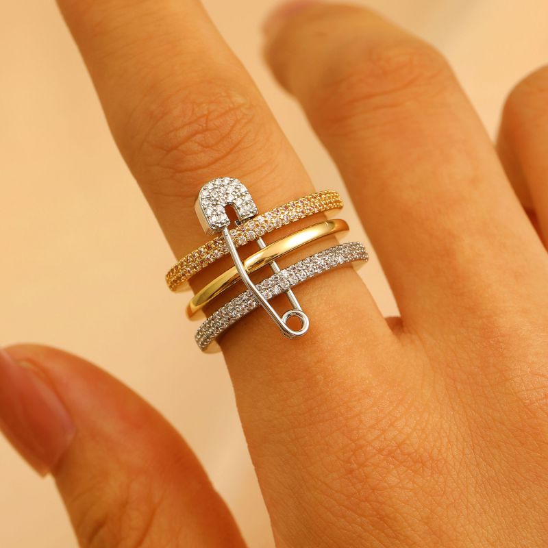 Ring 1# Copper And Diamond Pin Ring