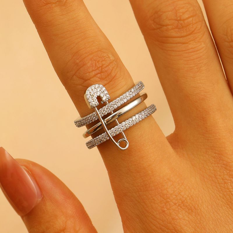 Ring 1# Copper And Diamond Pin Ring