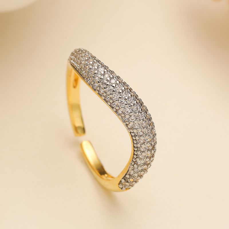 1# Copper Gold-plated Zirconium Irregular Ring