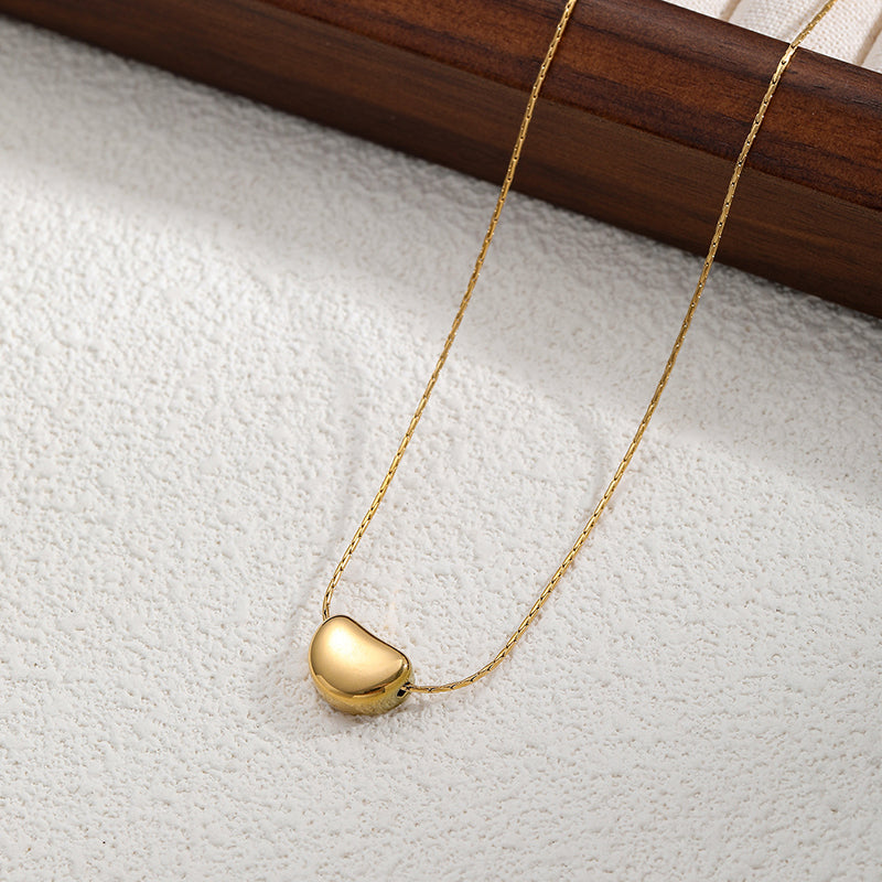 Love Titanium Steel Bamboo Knotted Love Bow Drop-shaped Necklace