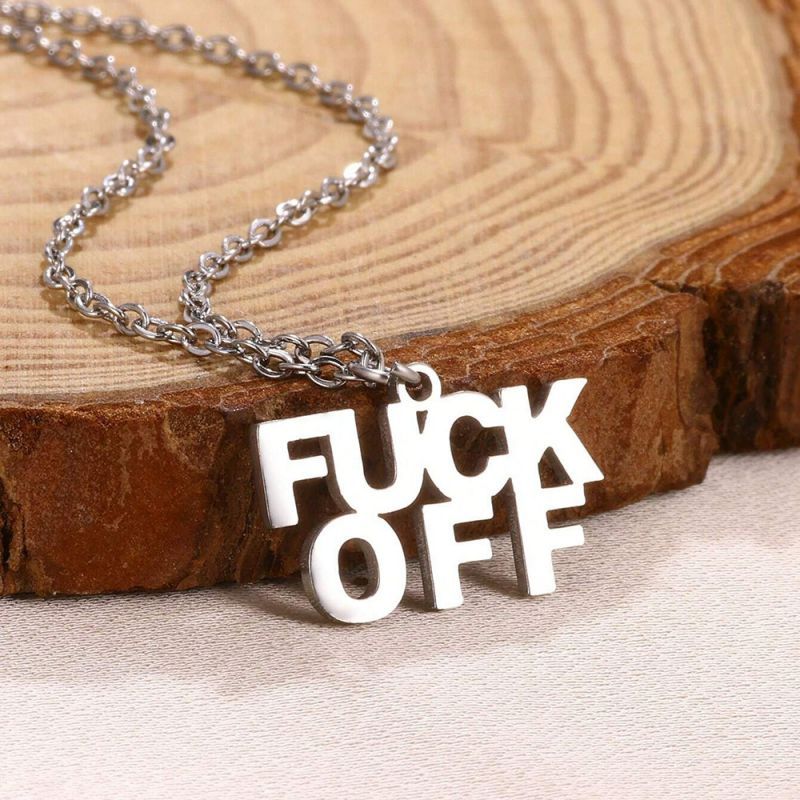 Gold Stainless Steel Letter Necklace